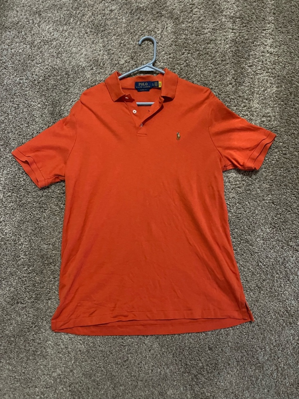 Polo Ralph Lauren Men’s Orange Classic Fit Short Sleeve Casual Preppy Shirt SZ L